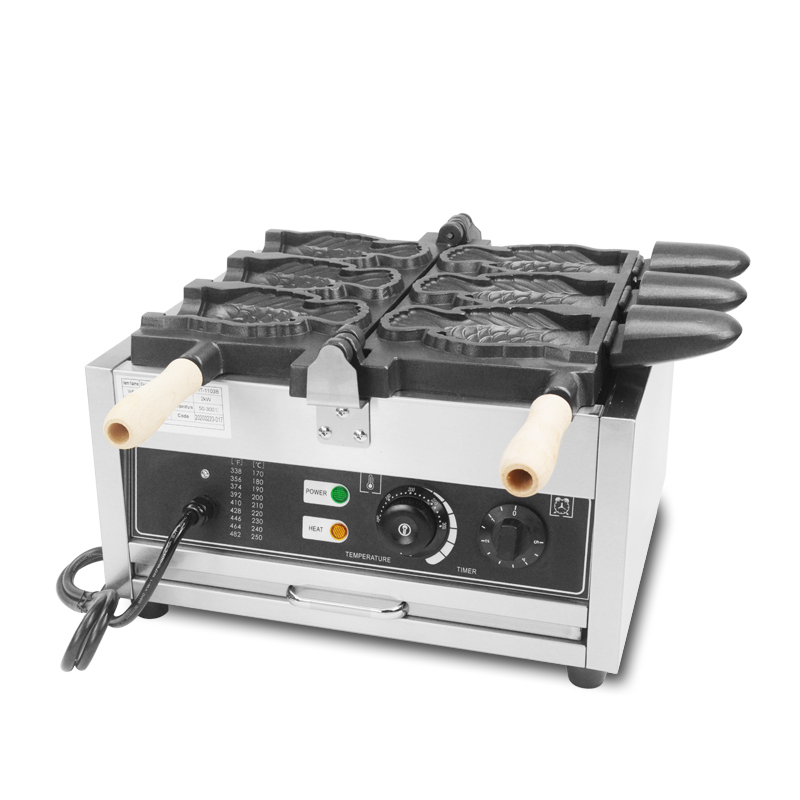 Food Processor Snacks - Komersial 3 Buah Mesin Kerucut Wafel