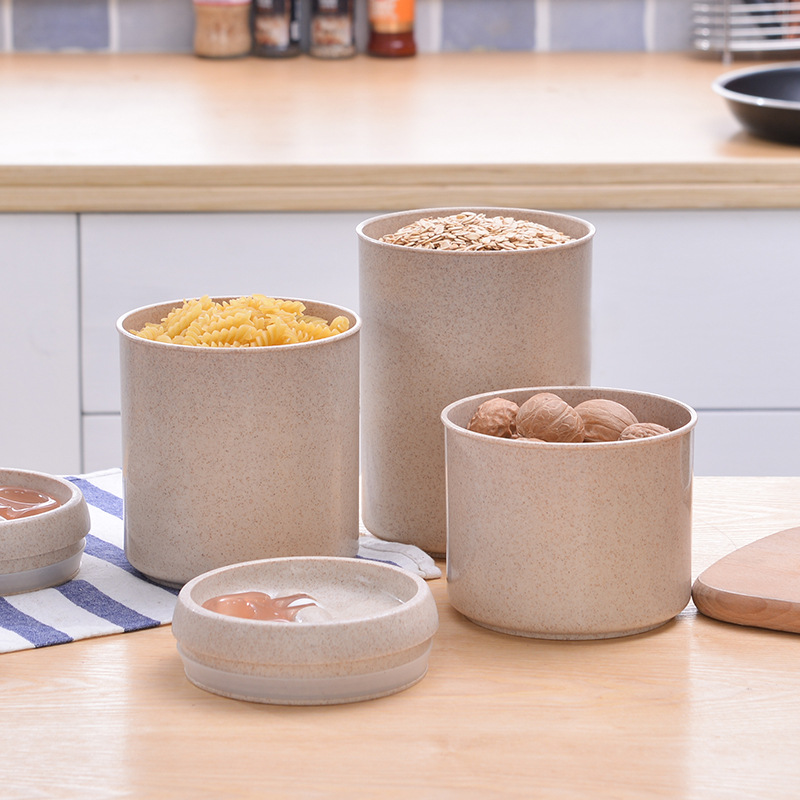 Food Snacks With Fiber - Kotak penyimpanan tertutup kotak jerami gandum,