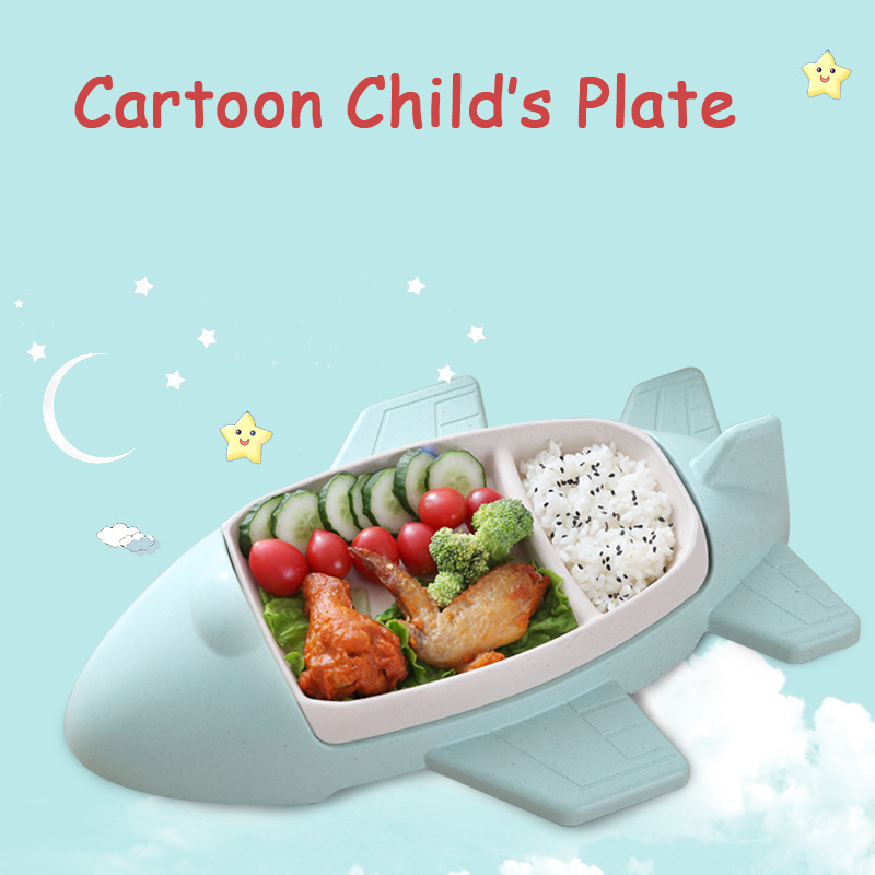 Food Snacks With Fiber - Piring multifungsi anak-anak, pesawat mobil kartun