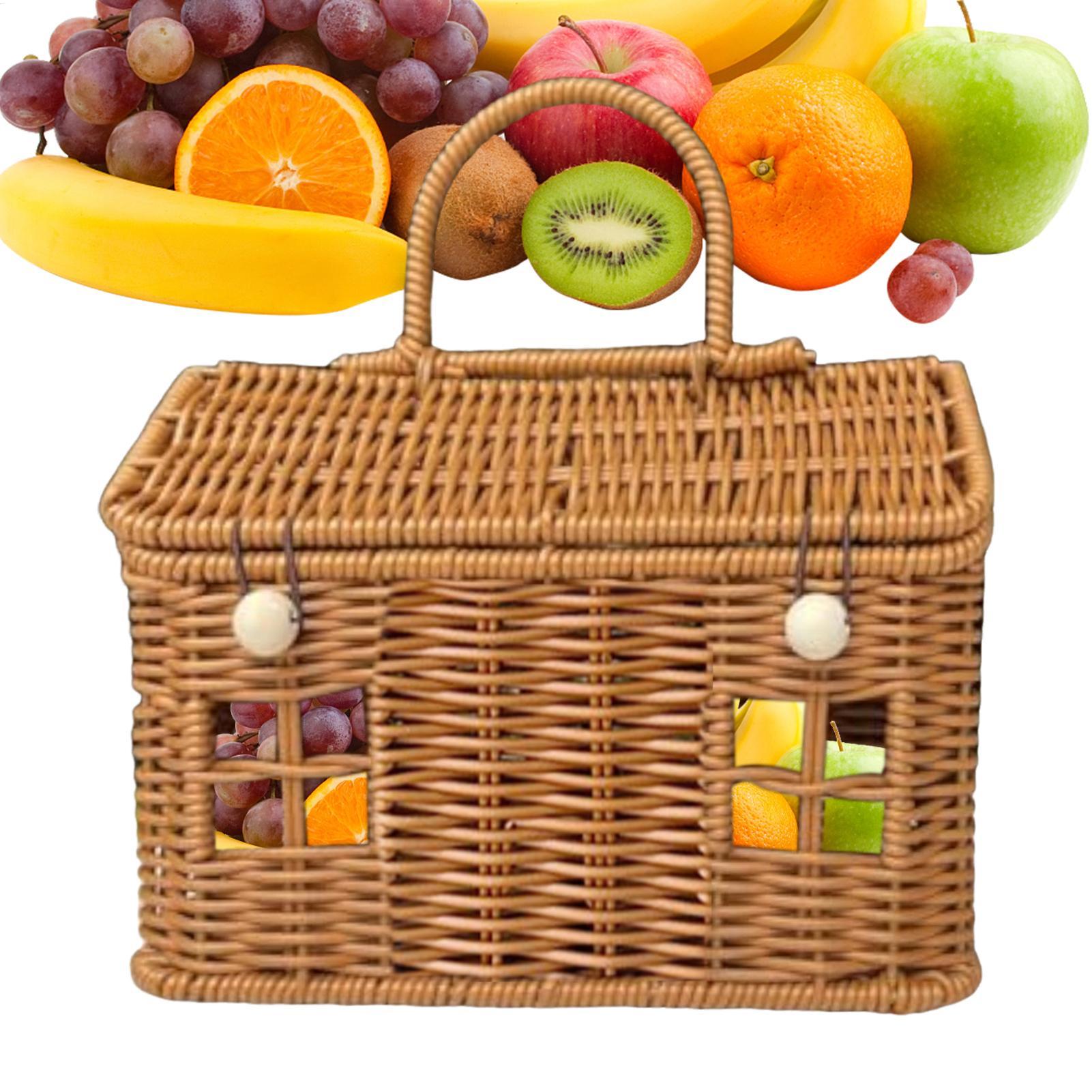 Food Snacks With Fiber - Keranjang Rotan Bentuk Rumah Vintage Dekorasi