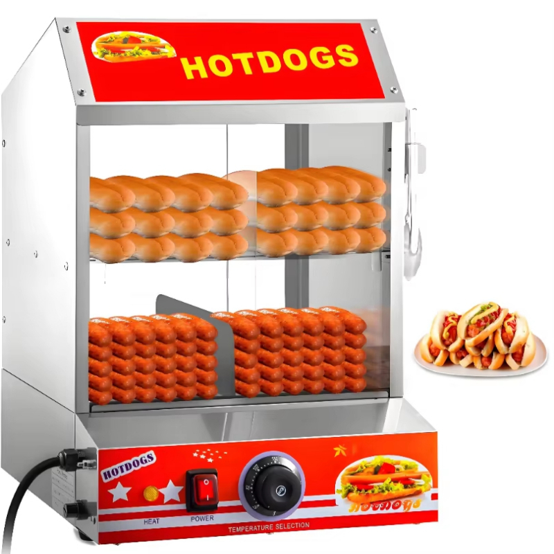 Food Processor Snacks - Penghangat Roti Hot Dog Otomatis Komersial,