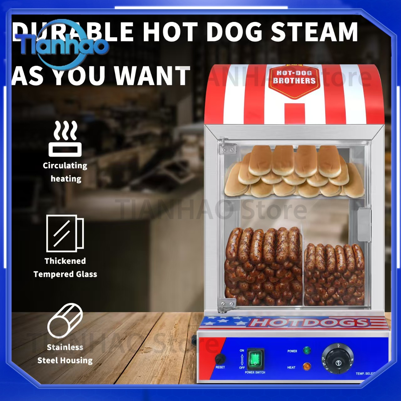 Pemanas Roti Hot Dog Otomatis  - Food Processor Snacks ulasan dan harga